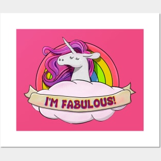 Fabulous Unicorn Rainbow Posters and Art